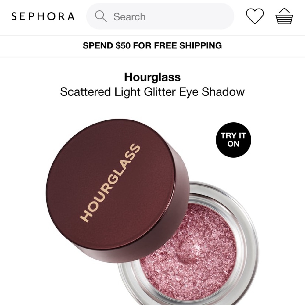 HOURGLASS PRESSED GLITTER EYESHADOW ROSE GOLD/PINK